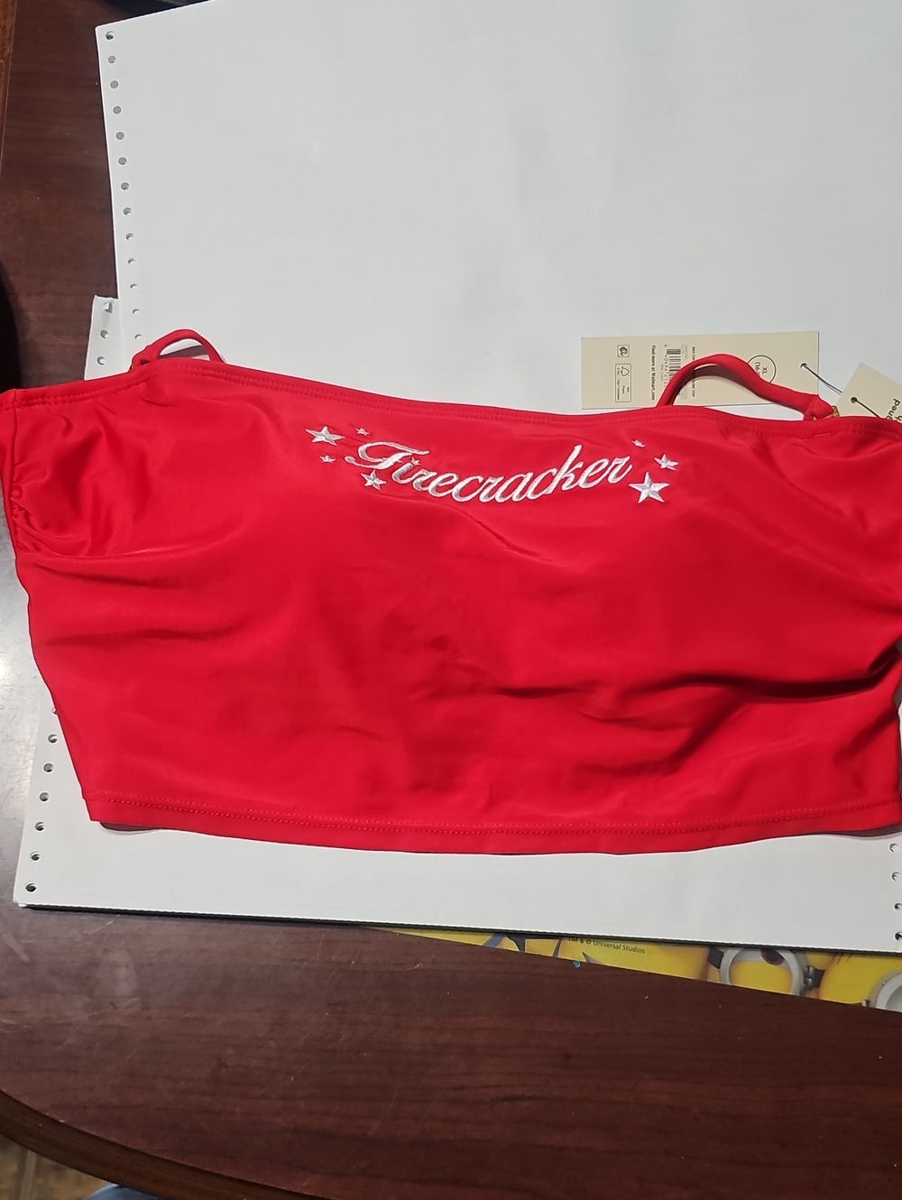 Women's Red Bandeau Swim Top